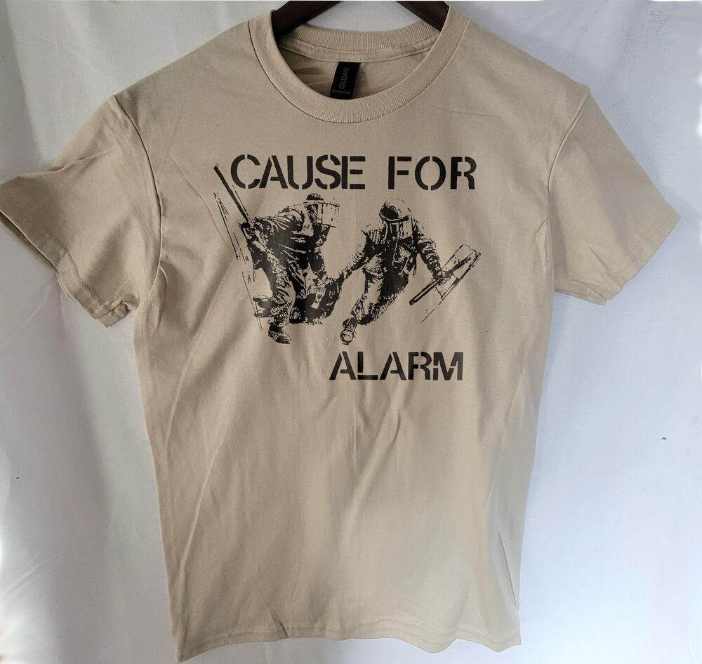 Cause for Alarm band t shirt  Size Small Cream
